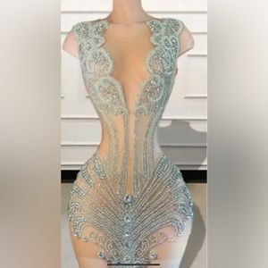 Custom Silver White Dress